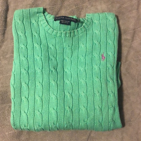 Ralph Lauren Sweaters - Seafoam Green Ralph Lauren Cable knit sweater